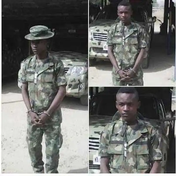Photos: Fake soldier selling stolen phone in Bauchi apprehended